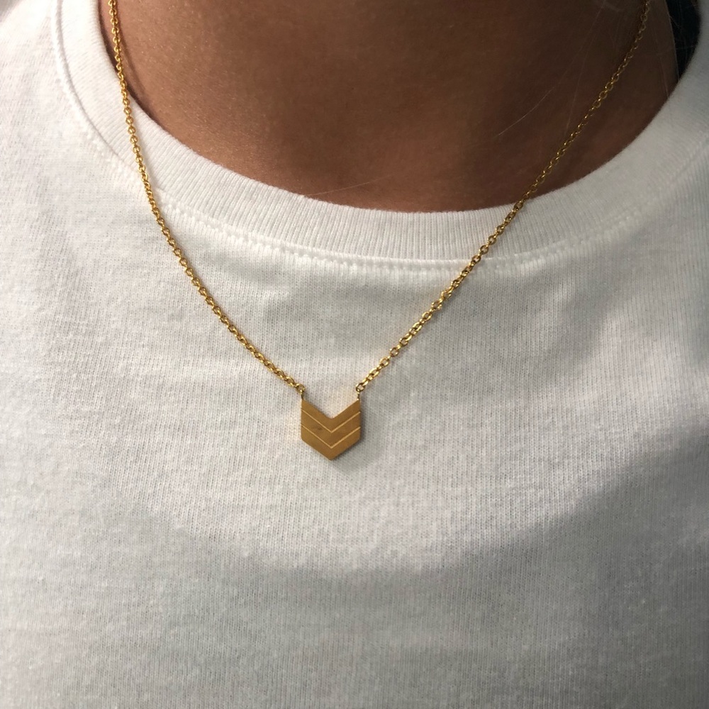 Gold chevron necklace